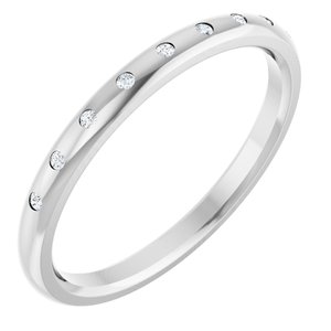 Classic - Adriana - 14K White Gold .04 CTW Natural Diamond Anniversary Band Size 4