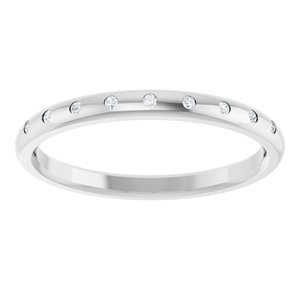 Classic - Adriana - 14K White Gold .04 CTW Natural Diamond Anniversary Band Size 4