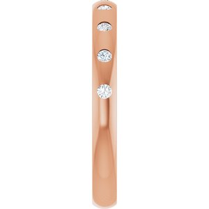 Classic - Adriana - 14K Rose Gold 1/8 CTW Natural Diamond Anniversary Band Size 4