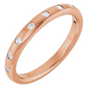 Classic - Adriana - 14K Rose Gold 1/8 CTW Lab-Grown Diamond Anniversary Band Size 4