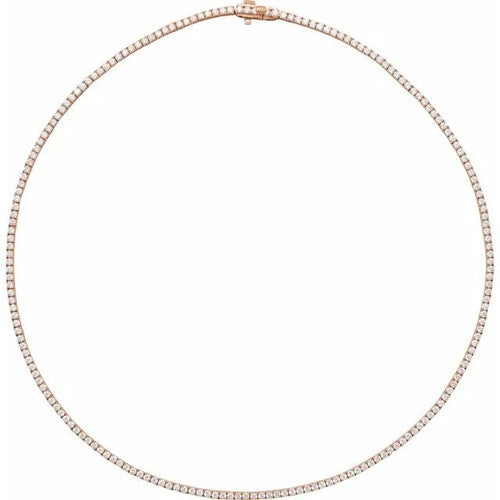 14K Gold 5 7/8 CTW Diamond Line 16" Necklace 14K Rose Gold