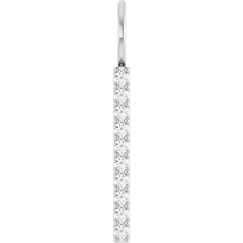 14K Gold 1/6 CTW Diamond Bar Charm/Pendant 14K White Gold