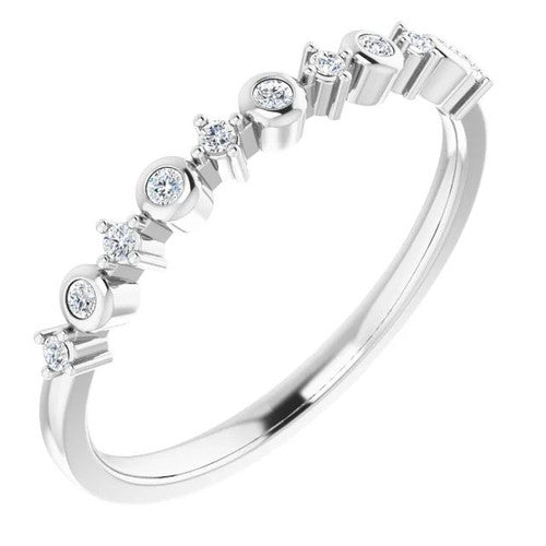 14K Gold 1/10 CTW Natural Diamond Ring 14K White Gold