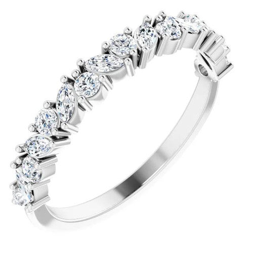 14K Gold 1/2 CTW Diamond Anniversary Band 14K White Gold