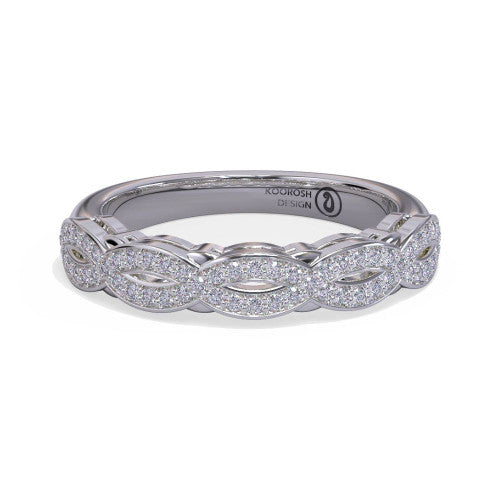 Charmaine braided wedding band in 14K White Gold, three-quarter perspective view