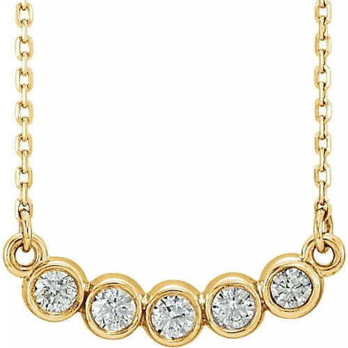 14K Gold 1/3 CTW Diamond Bezel-Set 16-18" Necklace 14K Yellow Gold