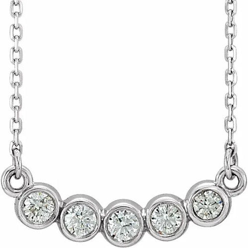14K Gold 1/3 CTW Diamond Bezel-Set 16-18" Necklace 14K White Gold