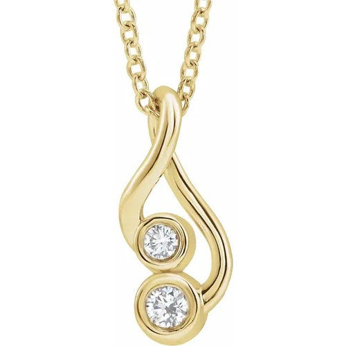 14K Gold .07 CTW Natural Diamond Hold You Forever® 16-18" Necklace 14K Yellow Gold