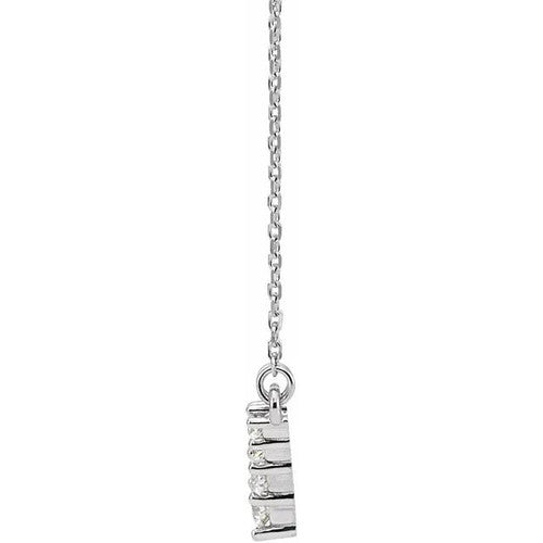14K Gold 1/3 CTW Natural Diamond V 16-18" Necklace 14K White Gold