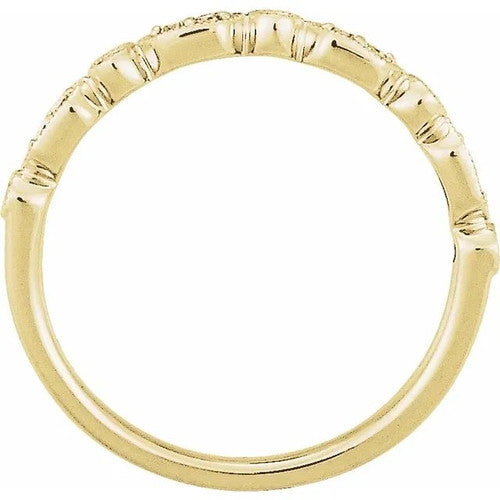 14K Gold 1/8 CTW Natural Diamond Bezel Stackable Ring 14K Yellow Gold