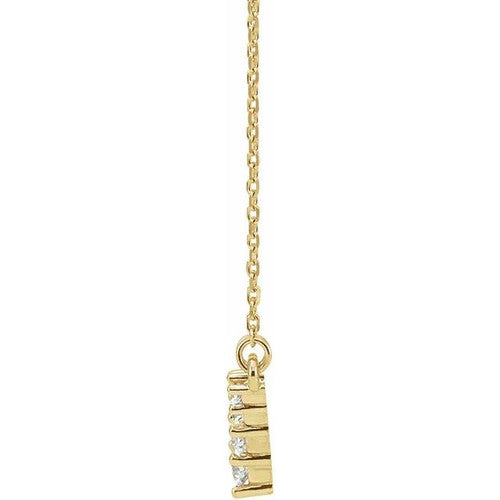 14K Gold 1/3 CTW Natural Diamond V 16-18" Necklace 14K Yellow Gold