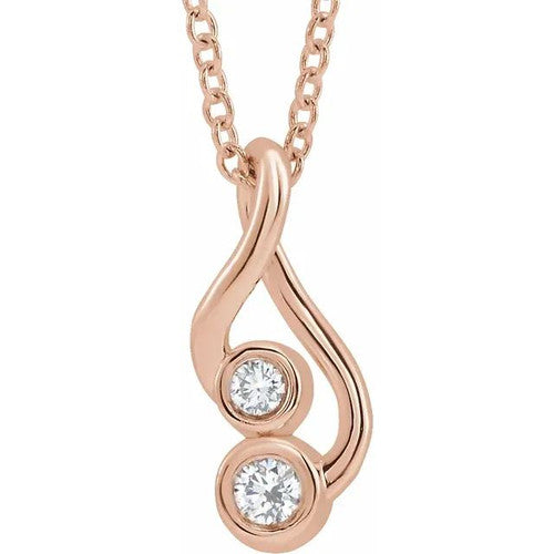 14K Gold .07 CTW Natural Diamond Hold You Forever® 16-18" Necklace 14K Rose Gold
