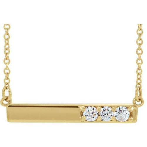 14K Gold 1/5 CTW Natural Diamond Bar 16-18" Necklace 14K Yellow Gold
