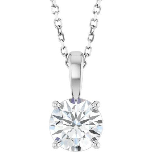 14K White 1 CTW Natural Diamond 18" Necklace 14K White Gold