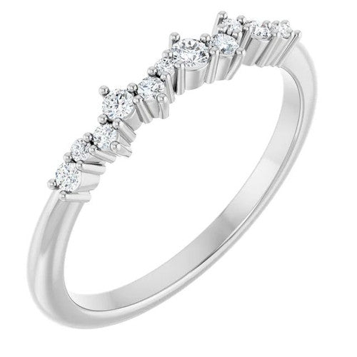 14K Gold 1/8 CTW Round Natural Diamond Stackable Ring 14K White Gold
