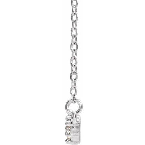 14K Gold 1/3 CTW Natural Diamond Scattered Bar 18" Necklace 14K White Gold