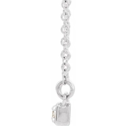 14K Gold 1/5 CTW Natural Diamond Bar 16-18" Necklace 14K White Gold