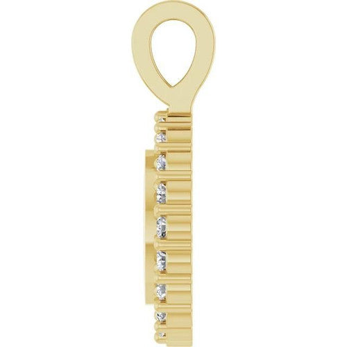 14K Gold 1/8 CTW Natural Diamond Pendant 14K Yellow Gold