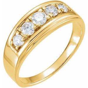 Matte - Felix - 14K Yellow Gold 3/4 CTW Natural Diamond Band