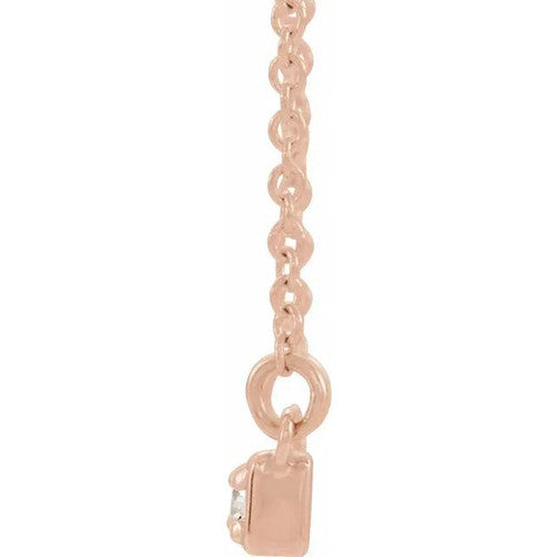 14K Gold 1/5 CTW Natural Diamond Bar 16-18" Necklace 14K Rose Gold