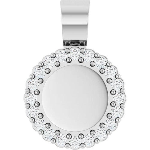 14K Gold 1/8 CTW Natural Diamond Pendant 14K White Gold