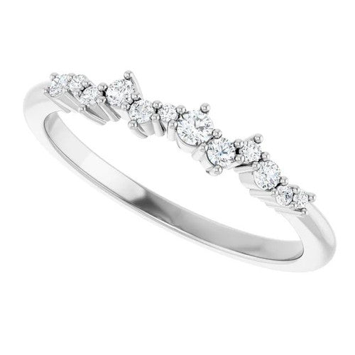 14K Gold 1/8 CTW Round Natural Diamond Stackable Ring 14K White Gold
