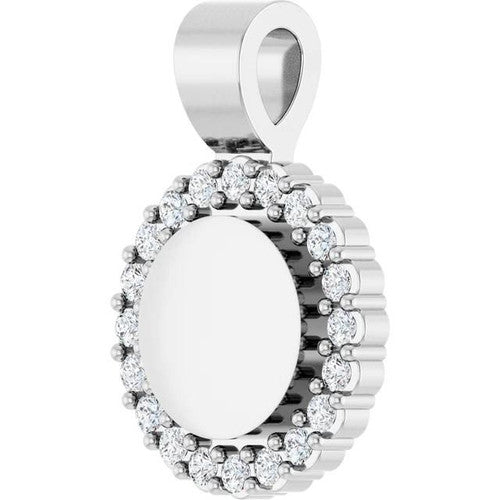 14K Gold 1/8 CTW Natural Diamond Pendant 14K White Gold