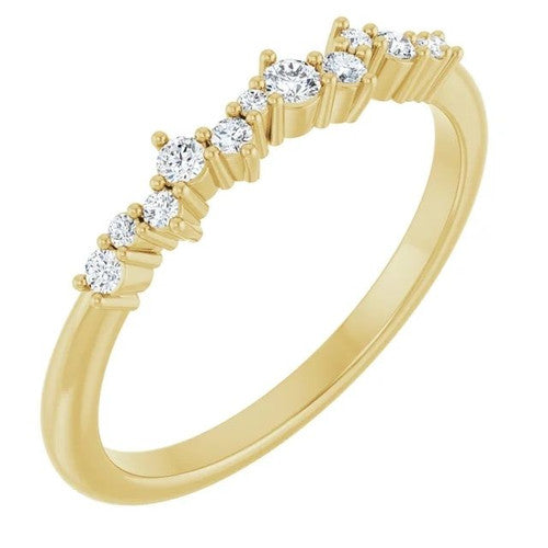 14K Gold 1/8 CTW Round Natural Diamond Stackable Ring 14K Yellow Gold