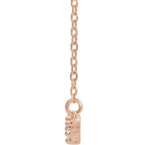 14K Gold 1/3 CTW Natural Diamond Scattered Bar 18" Necklace 14K Rose Gold