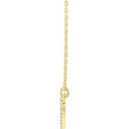 14K Gold .08 CTW Natural Diamond Petite Heart 16" Necklace 14K Yellow Gold