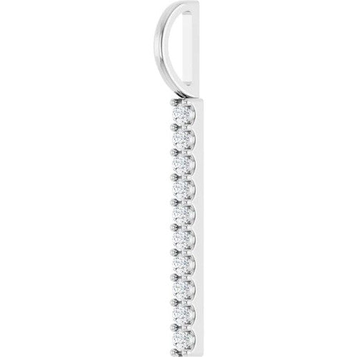 14K Gold 1/6 CTW Diamond Bar Charm/Pendant 14K White Gold