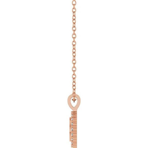 14K Gold 1/8 CTW Natural Diamond 16-18" Necklace 14K Rose Gold