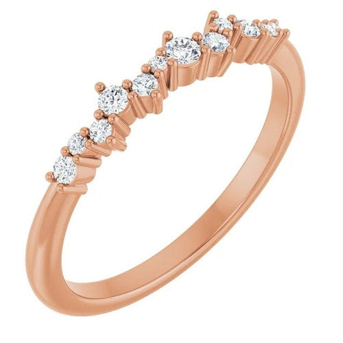 14K Gold 1/8 CTW Round Natural Diamond Stackable Ring 14K Rose Gold