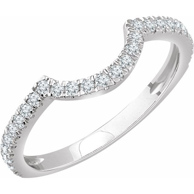 14K White 3/8 CTW Natural Diamond Matching Band