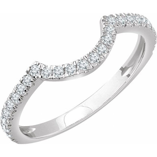 14K White 3/8 CTW Natural Diamond Matching Band