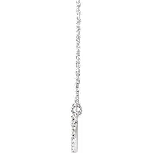 14K Gold .08 CTW Natural Diamond Petite Heart 16" Necklace 14K White Gold