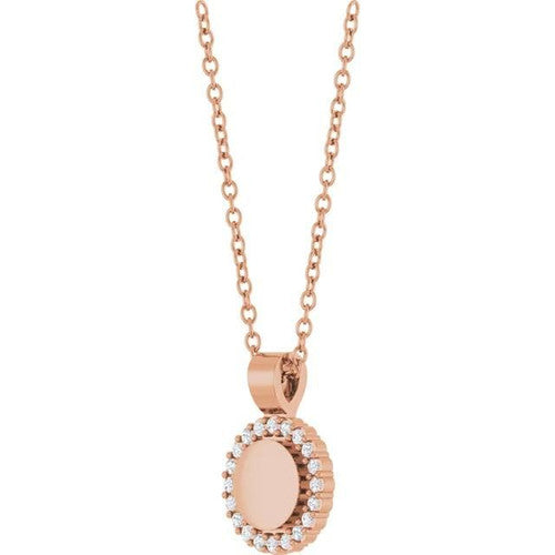 14K Gold 1/8 CTW Natural Diamond 16-18" Necklace 14K Rose Gold