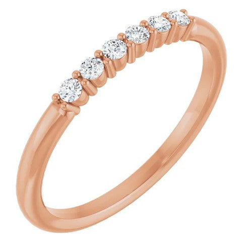 14K Gold 1/8 CTW Natural Diamond Stackable Ring 14K Rose Gold