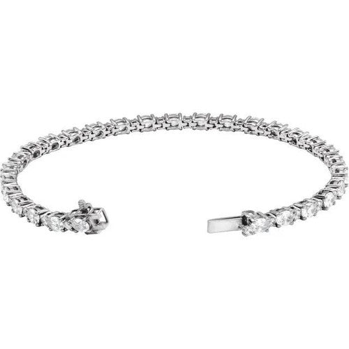 14K Gold 5 1/2 CTW Lab-Grown Diamond Line 7" Bracelet 14K White Gold