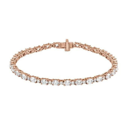 14K Gold 5 1/2 CTW Lab-Grown Diamond Line 7" Bracelet 14K Rose Gold