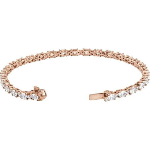 14K Gold 5 1/2 CTW Lab-Grown Diamond Line 7" Bracelet 14K Rose Gold