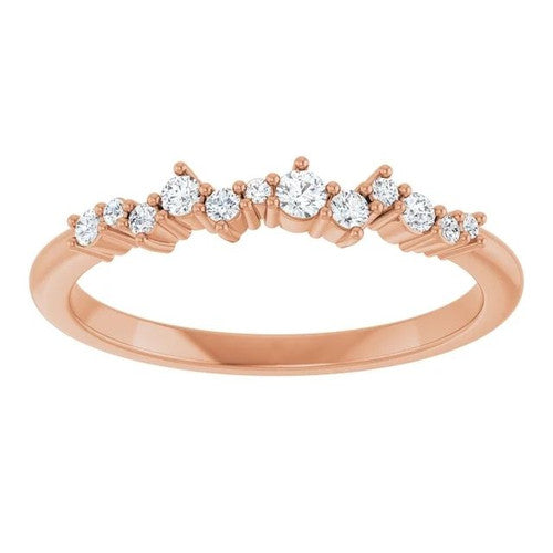 14K Gold 1/8 CTW Round Natural Diamond Stackable Ring 14K Rose Gold