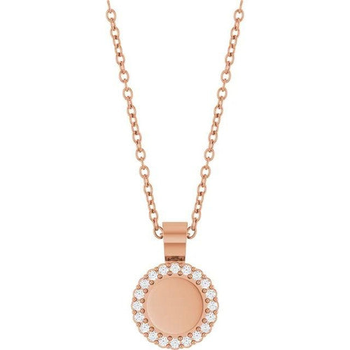 14K Gold 1/8 CTW Natural Diamond 16-18" Necklace 14K Rose Gold