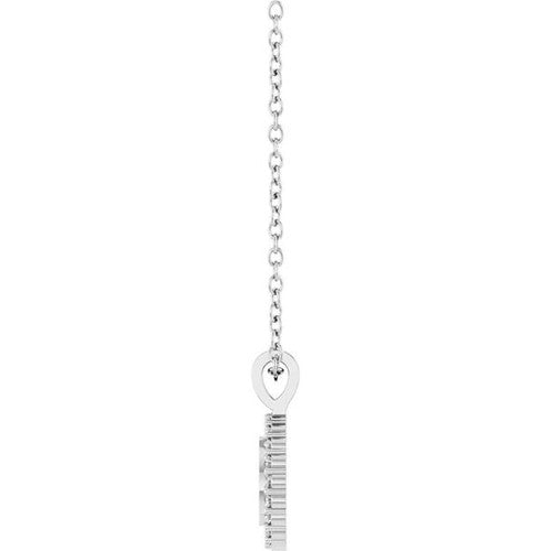 14K Gold 1/8 CTW Natural Diamond 16-18" Necklace 14K White Gold