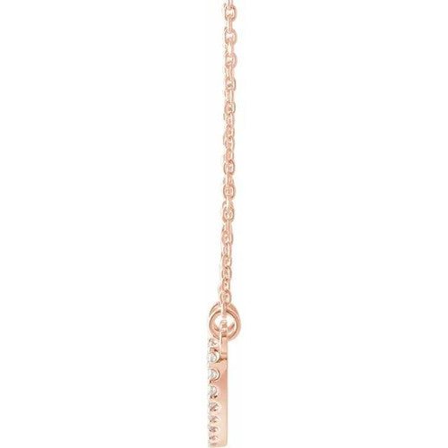 14K Gold .08 CTW Natural Diamond Petite Heart 16" Necklace 14K Rose Gold