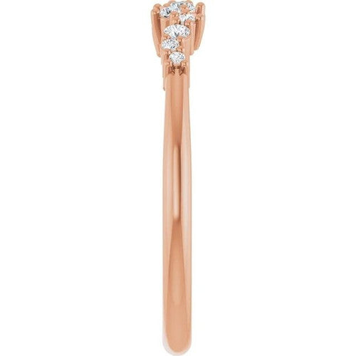 14K Gold 1/8 CTW Round Natural Diamond Stackable Ring 14K Rose Gold