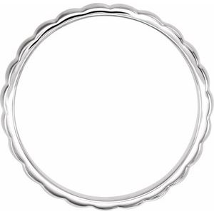 Classic - Liam - Platinum 6 mm Grooved Half Round Band Size 7