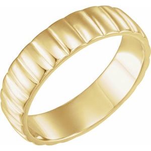 Classic - Liam - 14K Yellow Gold 6 mm Grooved Half Round Band Size 7
