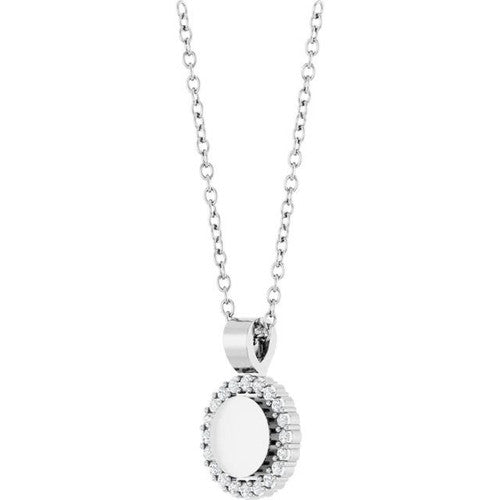 14K Gold 1/8 CTW Natural Diamond 16-18" Necklace 14K White Gold