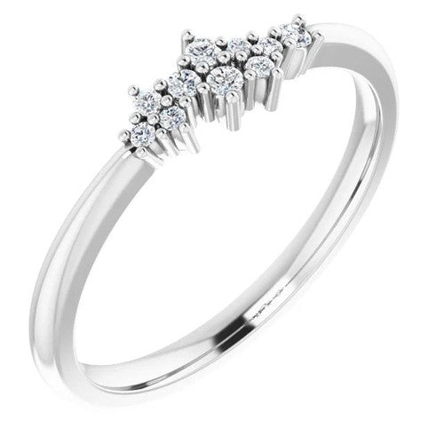 14K Gold .08 CTW Natural Diamond Stackable Cluster Ring 14K White Gold